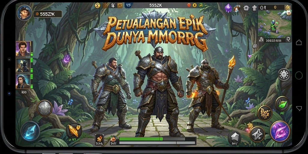 Gameplay menakjubkan dalam dunia MMORPG 555ZK.