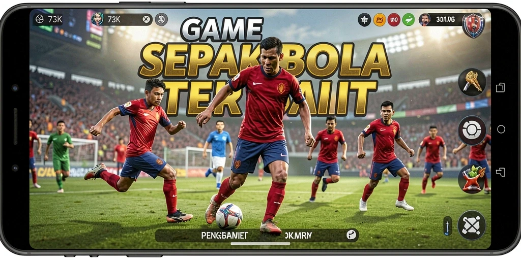 Tampilan gameplay seru dalam game sepak bola 73K.