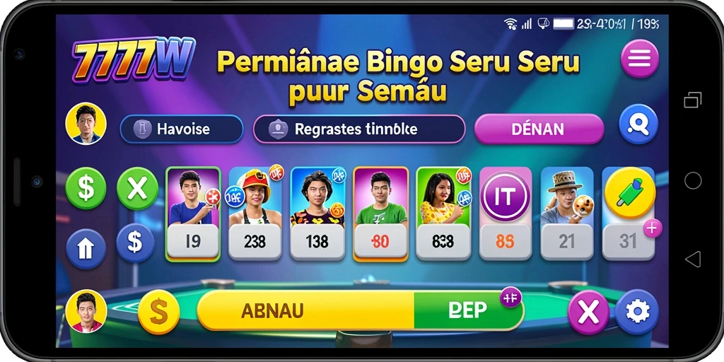 Tampilan menarik permainan Bingo di 7777W.
