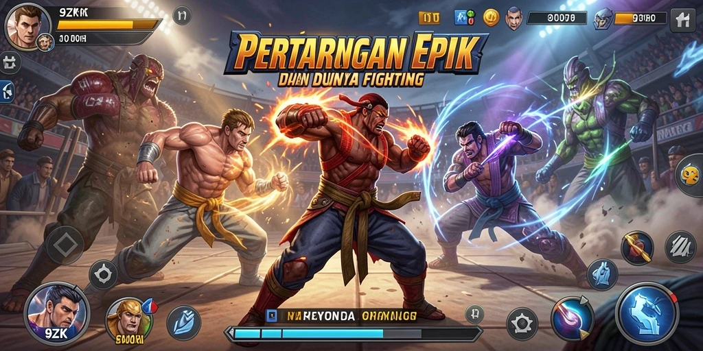 Tampilan gameplay seru dari pertarungan epik di 9ZK.