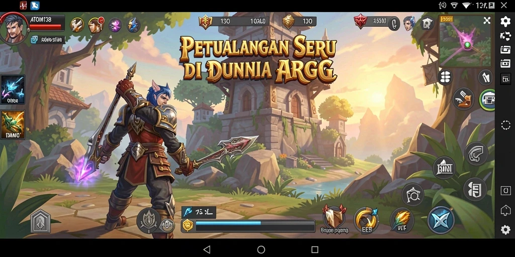 Tampilan gameplay seru dari ATOM138 dengan aksi petualangan ARPG.