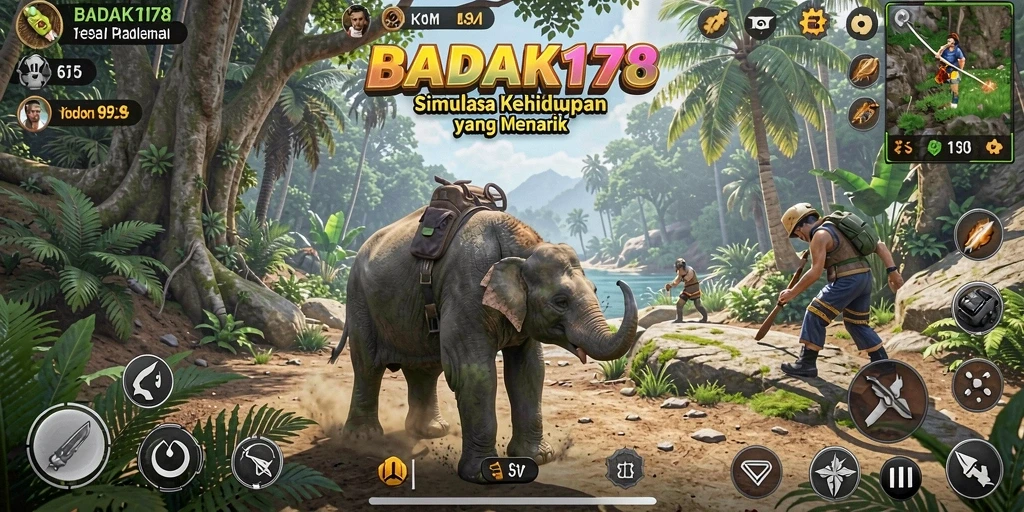 Screenshot gameplay BADAK178 menampilkan interaksi karakter yang dinamis.