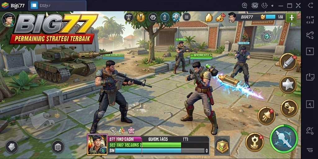 Tampilan gameplay <strong>BIG77</strong> menunjukkan berbagai taktik dan strategi yang digunakan pemain.