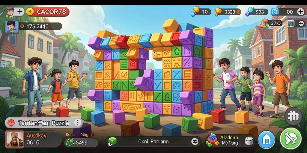 Tampilan gameplay <strong>CACOR78</strong> yang menarik dalam menyelesaikan teka-teki.