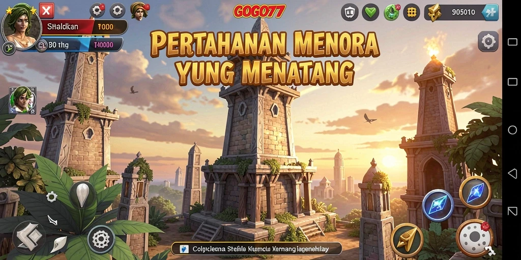 Gameplay seru GOGO77 dalam pertahanan menara yang menantang.