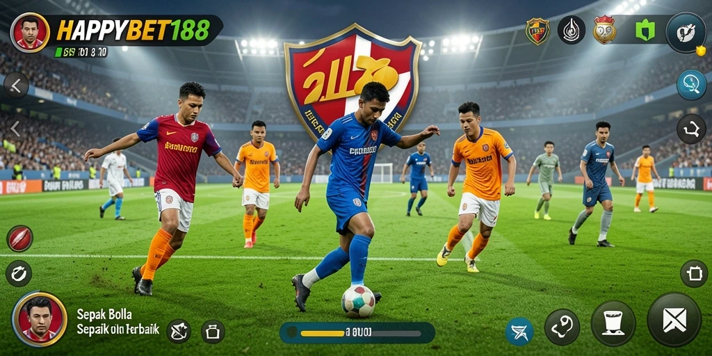 Tampilan gameplay seru dari aplikasi sepak bola HAPPYBET188.