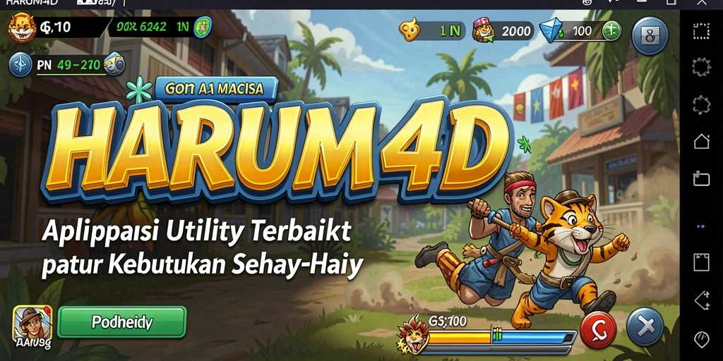 Screenshot aplikasi HARUM4D dengan tampilan antarmuka yang menarik dan fitur-fitur Utility.
