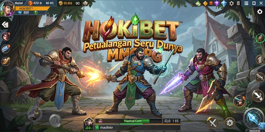 Screenshot HOKIBET menampilkan pertarungan epik dalam dunia MMORPG.