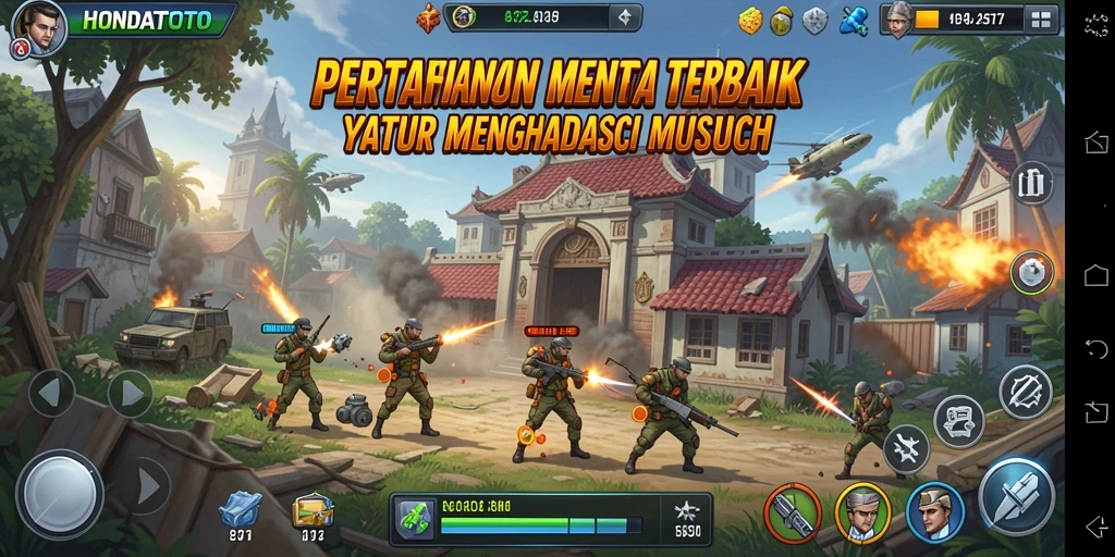 Tampilan menarik dari gameplay Tower Defense HONDATOTO.