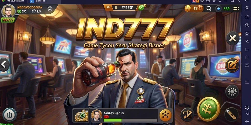 Screenshot gameplay IND777 menampilkan manajemen bisnis yang dinamis.