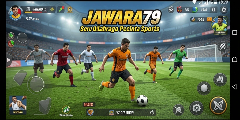 Tampilan gameplay JAWARA79 yang menarik dalam aksi olahraga.