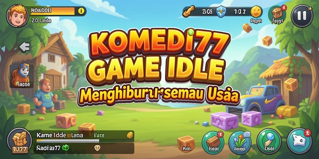 Tampilan gameplay KOMEDI77 dengan karakter lucu dan aksi menghibur.