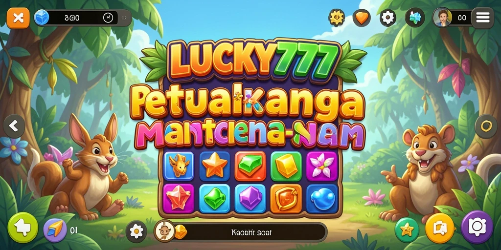 Tampilan gameplay seru LUCKY777 dalam aksi Match-3.
