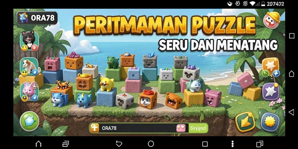 Tampilan gameplay Puzzle yang menantang dan menarik di ORA78.