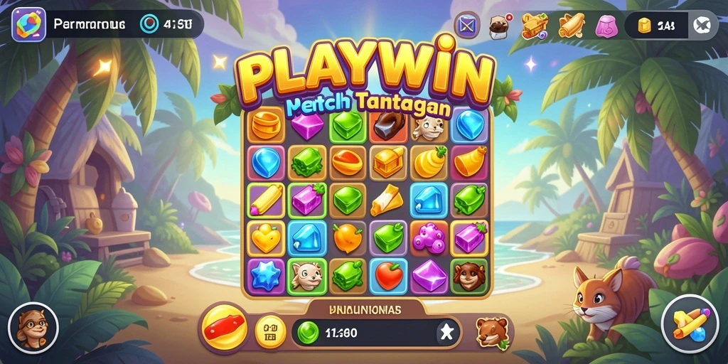 Tangkapan layar gameplay seru dari PLAYWIN Match-3.