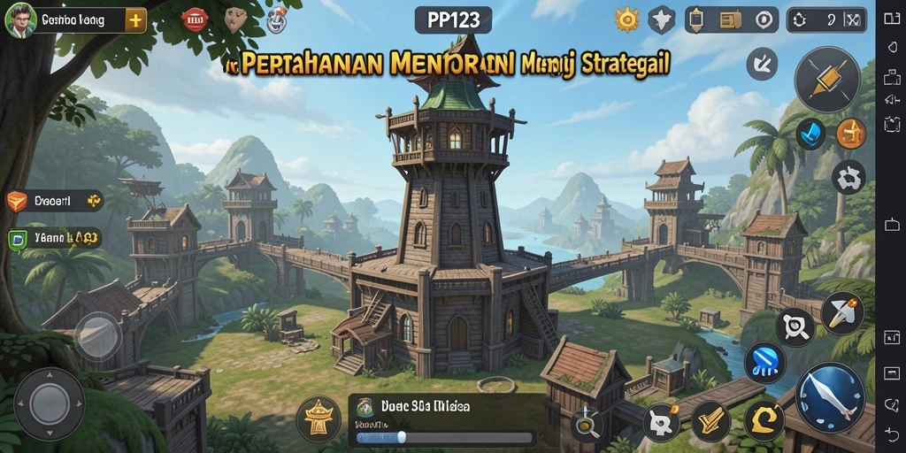 Screenshot menunjukkan aksi pertahanan menara dalam PP123 yang mendebarkan.