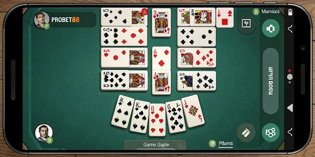 Tampilan gameplay seru di game Gaple PROBET88 yang menantang.