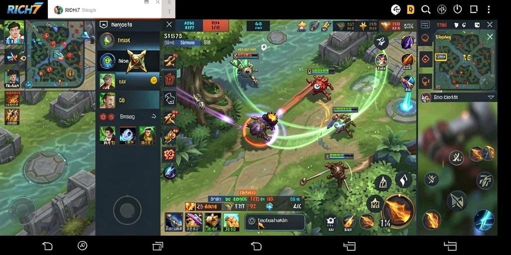 Screenshot RICH7 menunjukkan aksi seru dalam membangun kerajaan.