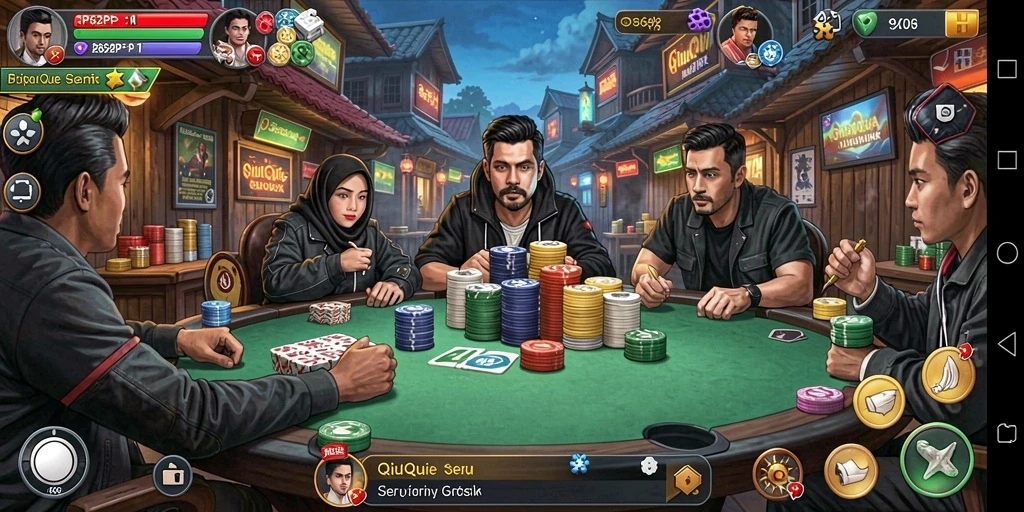 Tangkapan layar gameplay menarik dari RP62RP yang menunjukkan keseruan QiuQiu.