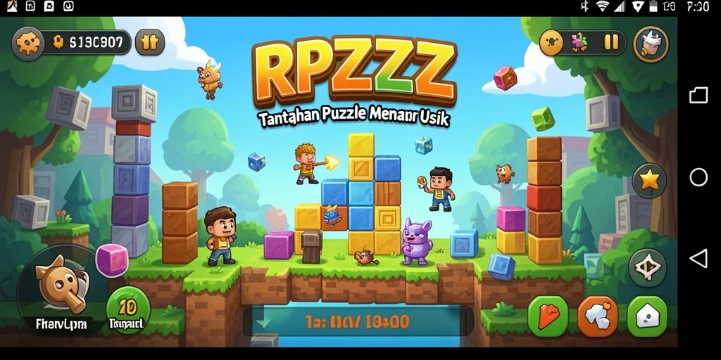 Tampilan gameplay menarik dari RPZZZ dalam menyelesaikan puzzle.