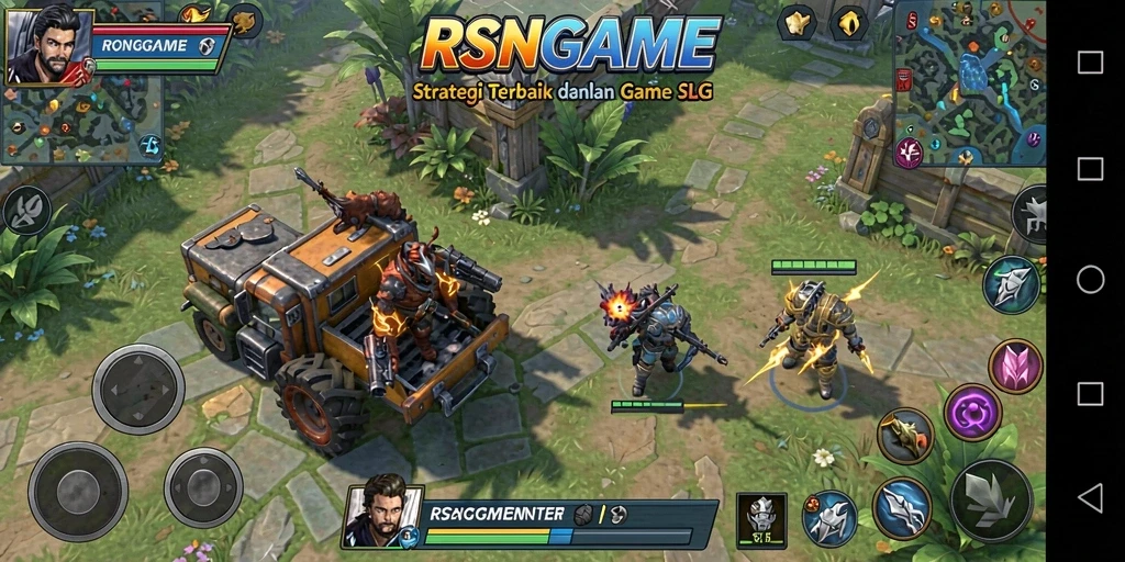 Screenshot utama RSNGAME menampilkan pertempuran mendebarkan antar kerajaan.