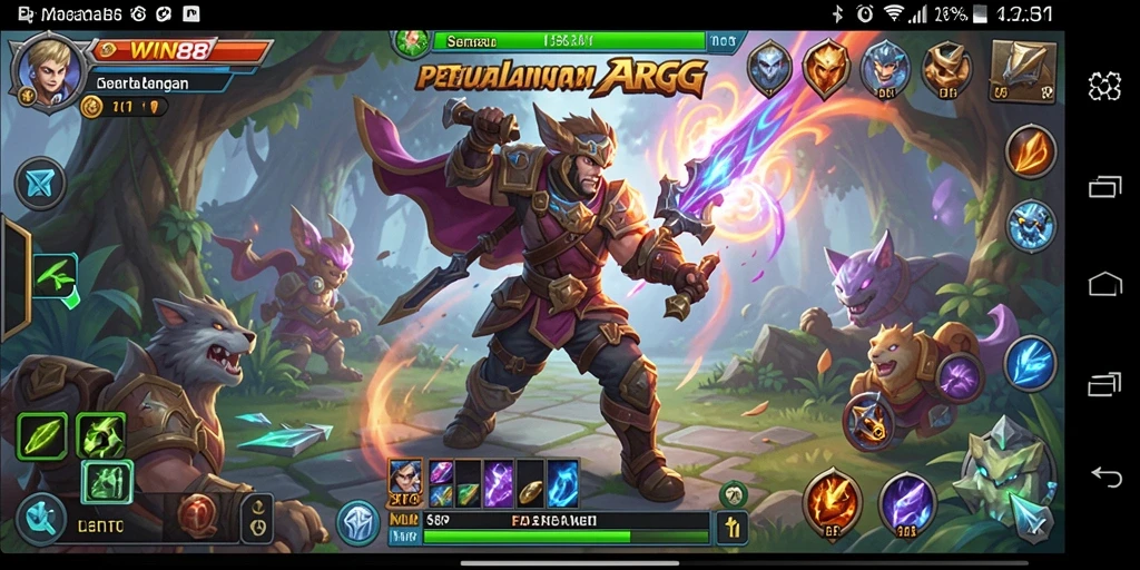 Tampilan aksi seru dalam permainan ARPG WIN88.