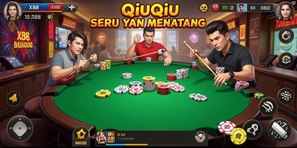 Tampilan gameplay QiuQiu yang menarik dan interaktif di X88.